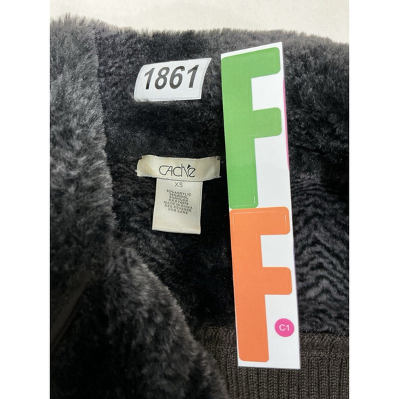 Womans Cache Moto Sweater Jacket Brown Lined Snap Front Closure Wool Blend Xs - Picture 5 of 9